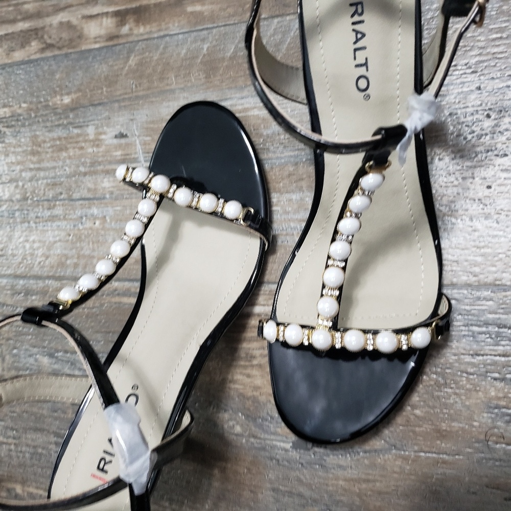 Rialto black heels with gold white details - Picture 7 of 7